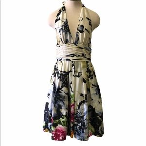 Adrianna Papell Occasions Silk Halter Garden Dress